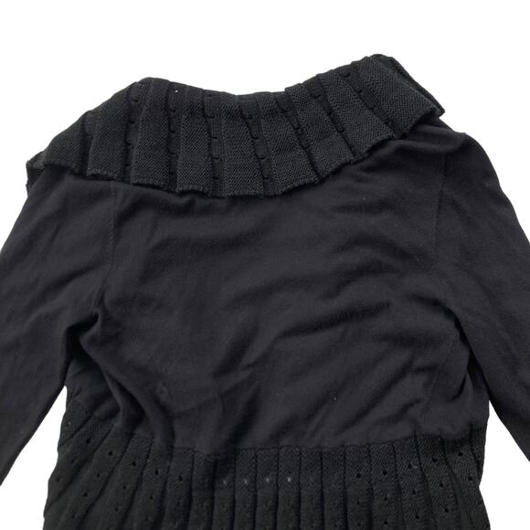 Cache Vintage Y2K Wool Blend Ribbed Cardigan Black Size Large - Picture 6 of 9